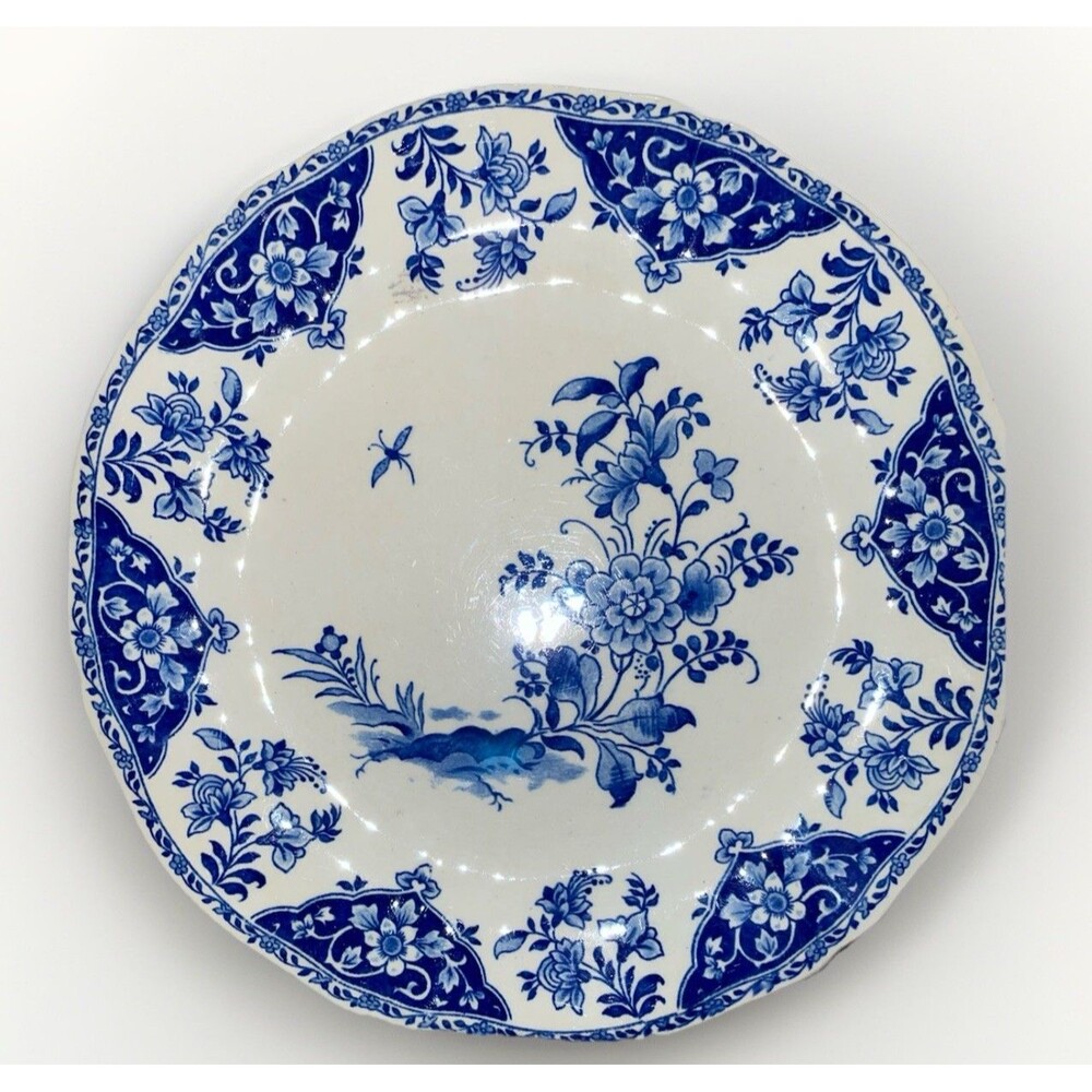 Faiencerie De Gien France Delft Blue Pattern Ceramic Salad Plate Lot Of 4 French